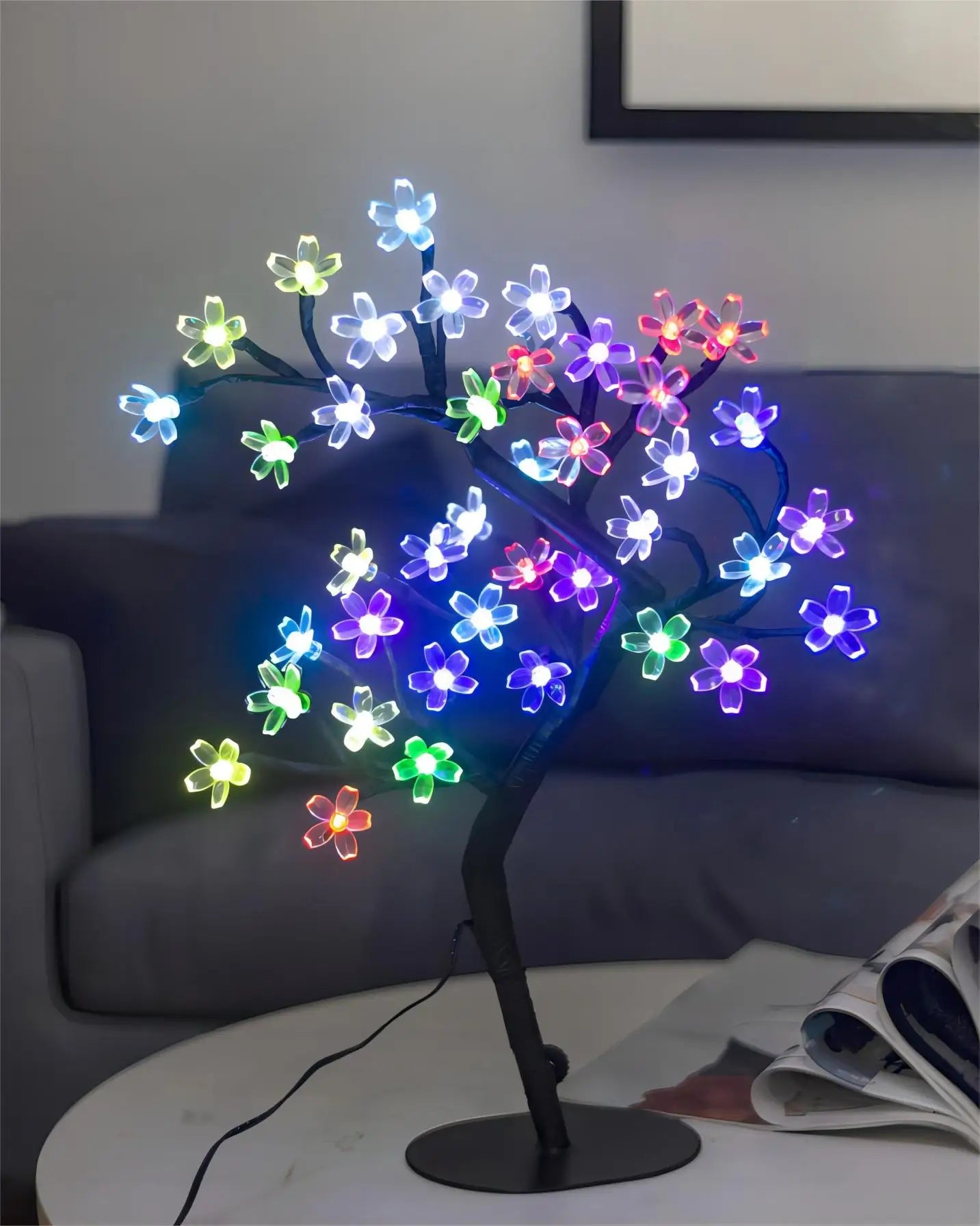 Cherry Blossom Tree Light,17inch 40LED Lighted Tabletop Artificial Flower Bonsai Tree Lamp USB Powered Gifts for Home Decor - Jamboshop.com