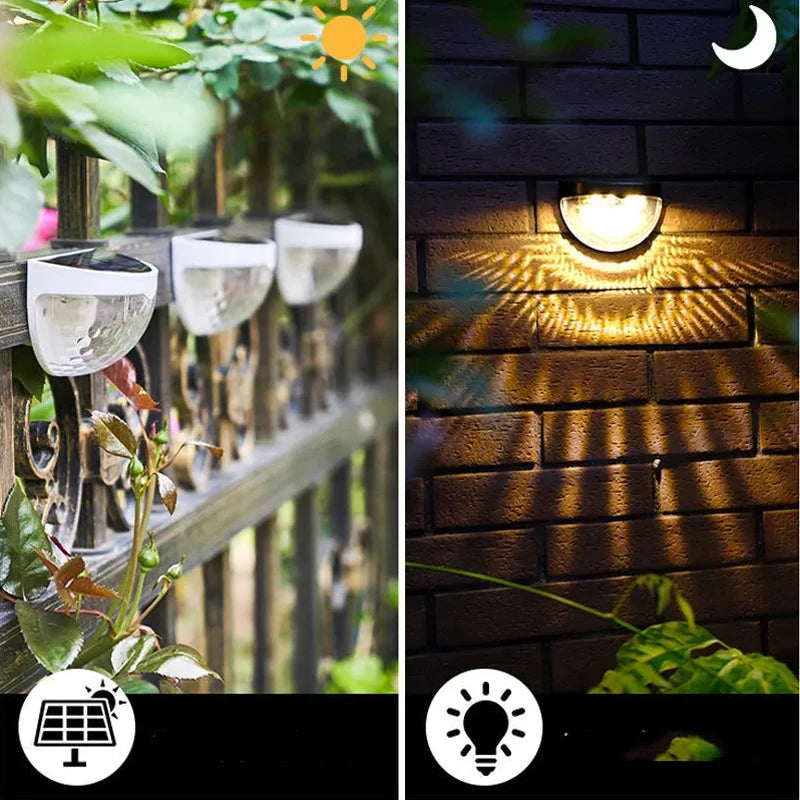 LED Solar Power Light Energy Wall Lamps Waterproof Stair Fence Lamp Semi-circular Lights Outdoor Home Garden Decoration Lighting - Jamboshop.com