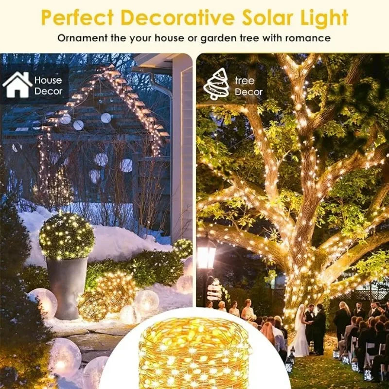 7M/12M/22M/32M LED Solar String Lights Fairy Garland Outdoor Waterproof Garden Christmas Wedding Party Home Decorative Lights - Jamboshop.com