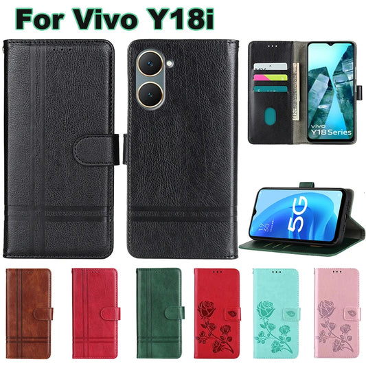 Magentic Flip Case For Celular Vivo Y18i Y18 Y18s Y18e Coque Leather Capa Wallet Cover For чехол Vivo Y03 V2332 Y03t Phone Shell