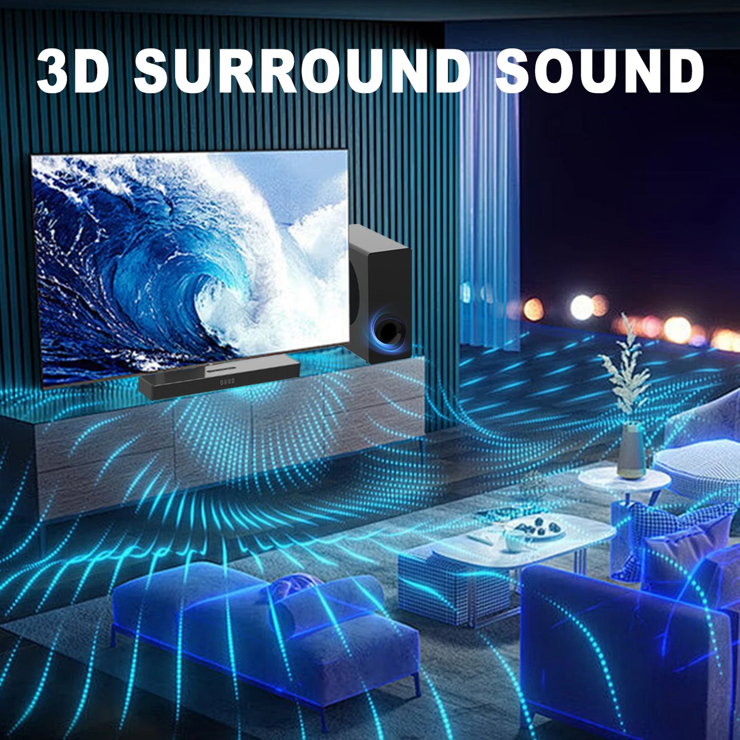 Factory direct selling Sound Bar with sub woofer Bluetooth SoundBar surround Speaker Home Theatre system For Tv Theater