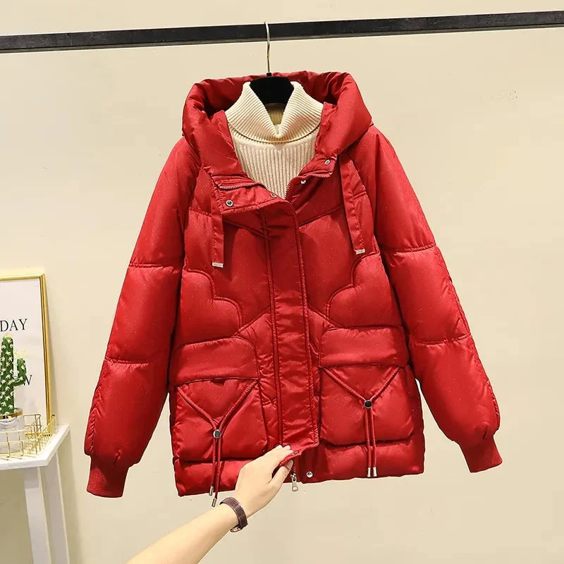 2023 New Winter Jacket Women Parka Hooded Thick Warm Female Snow Wear Coat Casual Outwear Down Cotton Jacket Parkas