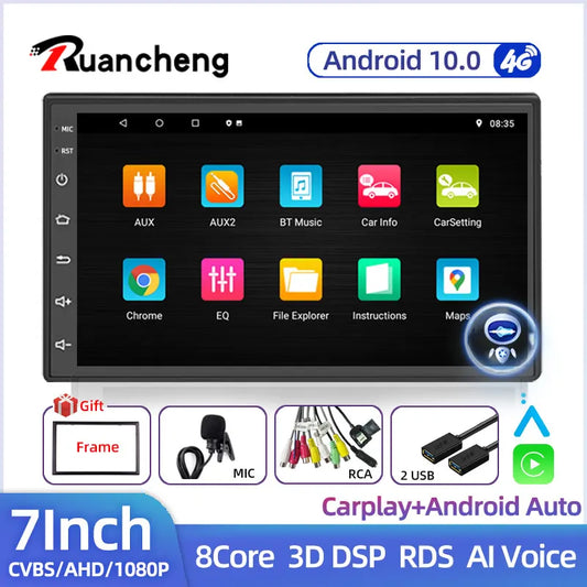 Android 10.0 2 Din Car Radio Multimedia Video Player Universal Auto Stereo GPS MAP For Volkswagen Nissan Hyundai Toyota CR-V Kia - Jamboshop.com