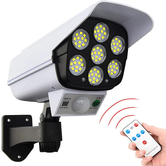 77 LED Solar Light Motion Sensor Security Dummy Camera Wireless Outdoor Flood Light IP65 Waterproof Lamp 3 Mode For Home Garden - Jamboshop.com