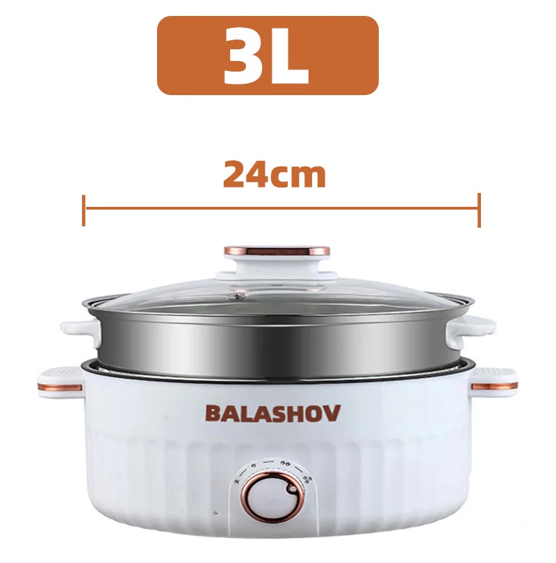 Electric Cooker 3 Files Adjustable Kitchen Appliance Double Layer Home for Hot Pot Cooking Soup Heater Multifunction Cooker EU - Jamboshop.com