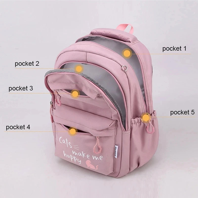 Girl School Bag Backpack Back Pack For Teenager Women Children Female Pink Schoolbag Primary High Bagpack Class Teens Child Kids - Jamboshop.com