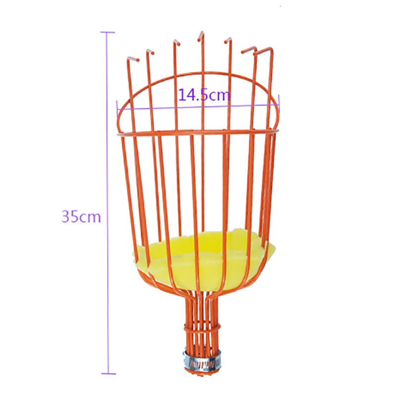 Garden Tools Deep Basket Fruit Picker Head Convenient Metal Fruit Picker Catcher Peach Picking Farm Garden Picking Device