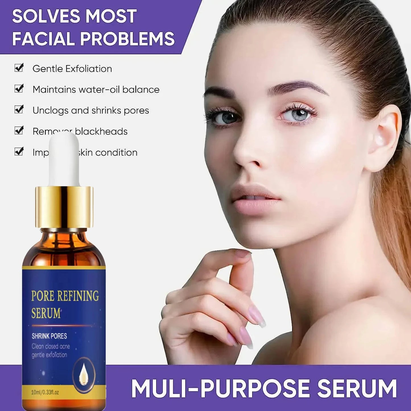 Removing Large Pores Pore Shrinking Serum Face Tightening Repairing Facial Pore Remover Minimizing Moisturizing Skin Care - Jamboshop.com