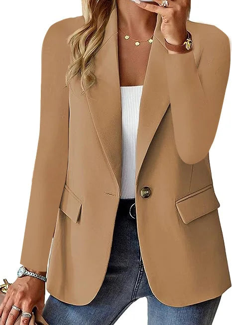 2023 Autumn Long-sleeved Solid Color Fashion Simple All-match Commuter Cardigan Small Suit  for Women Women Clothing