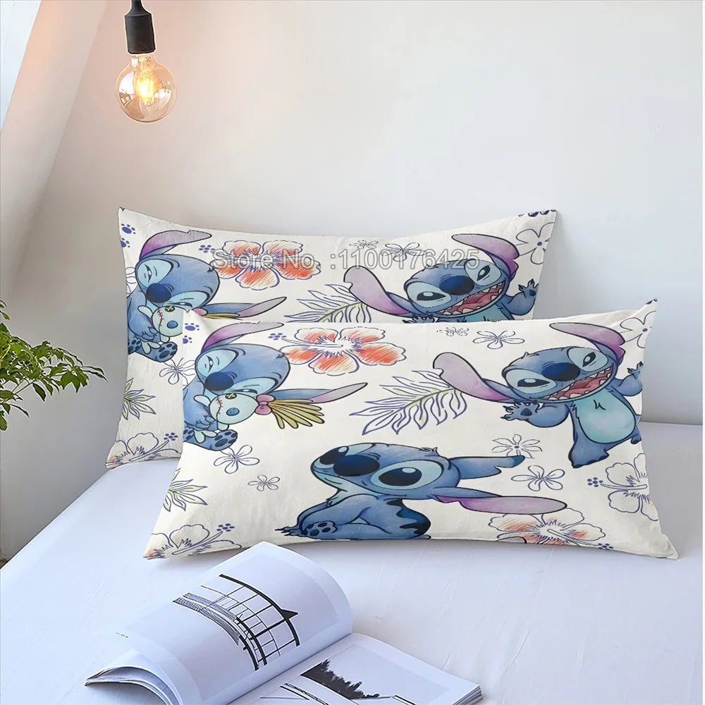 Anime Stitch Bedding Set 3D Cartoon Printed Quilt Duvet Cover Set Pillowcase Kids Beddroom Comfortable Home Decor - Jamboshop.com