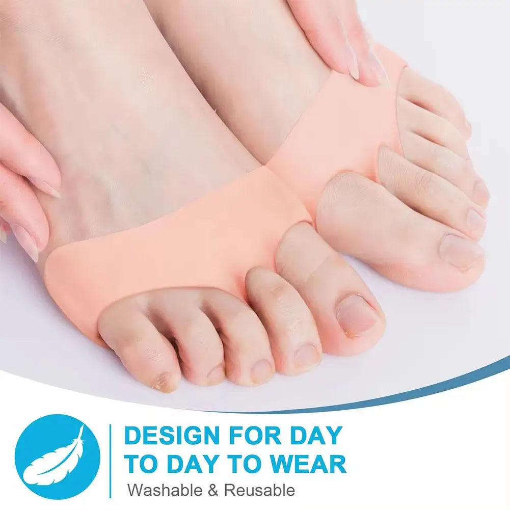 Silicone Metatarsal Pads Toe Separator Foot Pain Relief Orthotic Insoles With Forefoot Socks - 2pcs Foot Care Tool For Massage