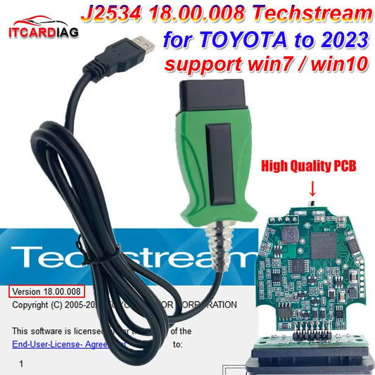 DLC3 18.00.008 Techstream For TOYOTA 2 TOYOTA2 TIS J2534 Passthru OBDII OBD2 Auto Car Diagnostic Cable Scanner Till 2023 Years - Jamboshop.com