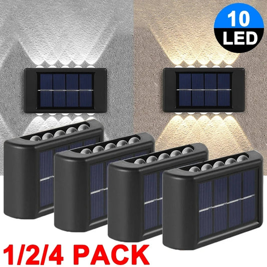 10LED Solar Wall Lights Outdoor Waterproof Solar Powered Security LED Light For Garden Yard Fence Home Decoration Lighting - Jamboshop.com