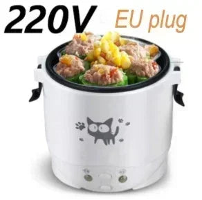 Car Mini Rice Cooker 12v 24V 220V Car Multicooker Self-driving Soup Porridge Portable Truck Smart Steamer Ramen for 1-2 People - Jamboshop.com