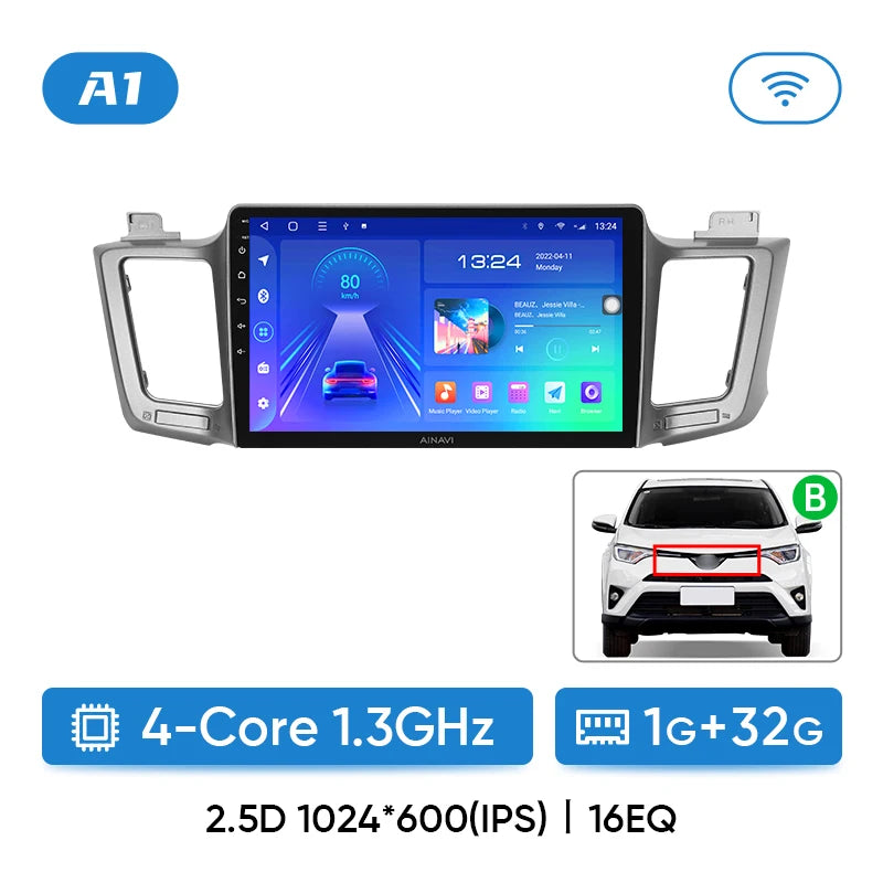 Ainavi Car radio For Toyota RAV4 RAV 4 XA40 2012-2019 Carplay Android Auto Qualcomm Car Stereo Multimedia Player DSP 48EQ 2 Din - Jamboshop.com