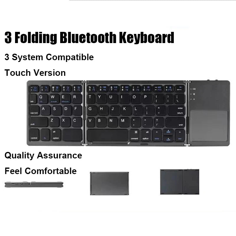 Wireless Folding Keyboard Bluetooth Keyboard With Touchpad For Windows, Android, IOS,Phone,Multi-Function Button Mini Keyboard - Jamboshop.com