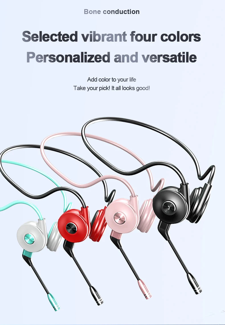 Bone Conduction Wireless Bluetooth Headset Painless Wear HD Call Protection Hearing Sports Business Sweat and Rain Prevention