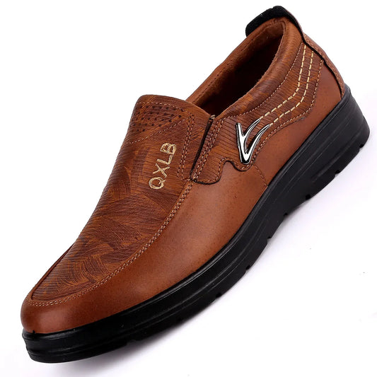 New Trademark Size 38-48 Upscale Men Casual Shoes Fashion Leather Shoes for Men Spring Autumn Men'S Flat Shoes Driving Sneakers - Jamboshop.com