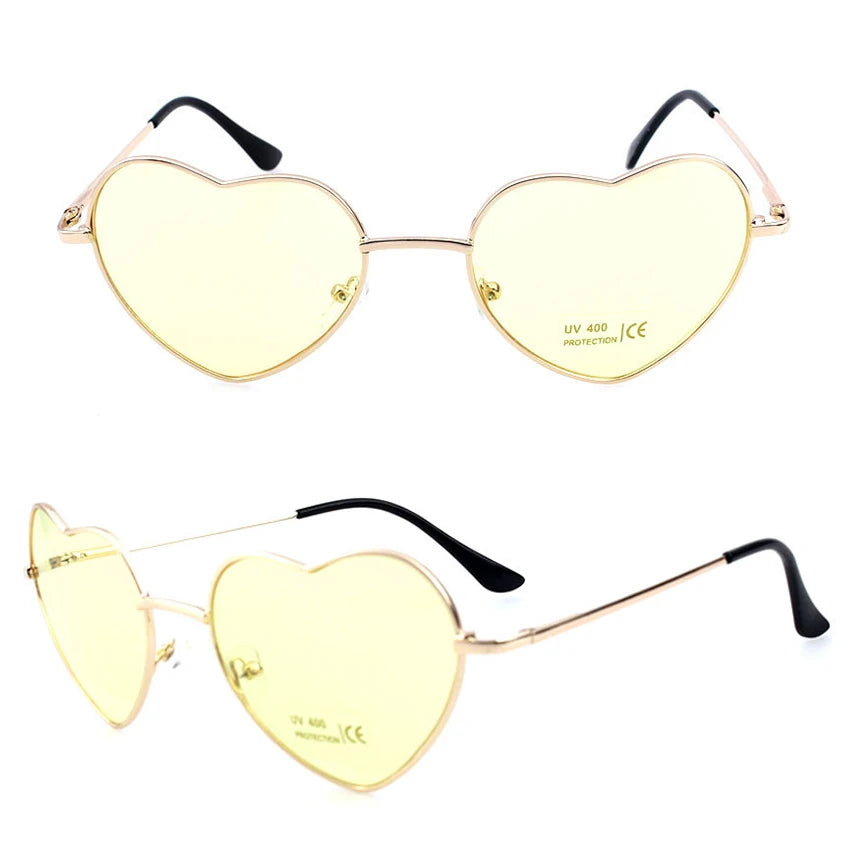 FOENIXSONG Women's Sunglasses Cute Heart Frame UV400 Vintage Mirror Glasses for Women Gafas очки Oculos Lentes - Jamboshop.com