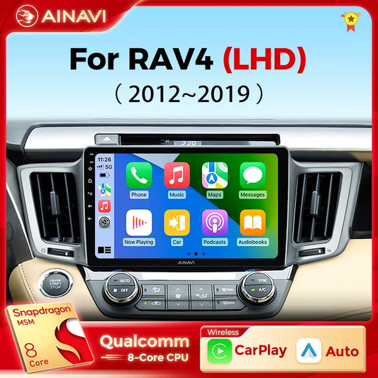 Ainavi Car radio For Toyota RAV4 RAV 4 XA40 2012-2019 Carplay Android Auto Qualcomm Car Stereo Multimedia Player DSP 48EQ 2 Din - Jamboshop.com