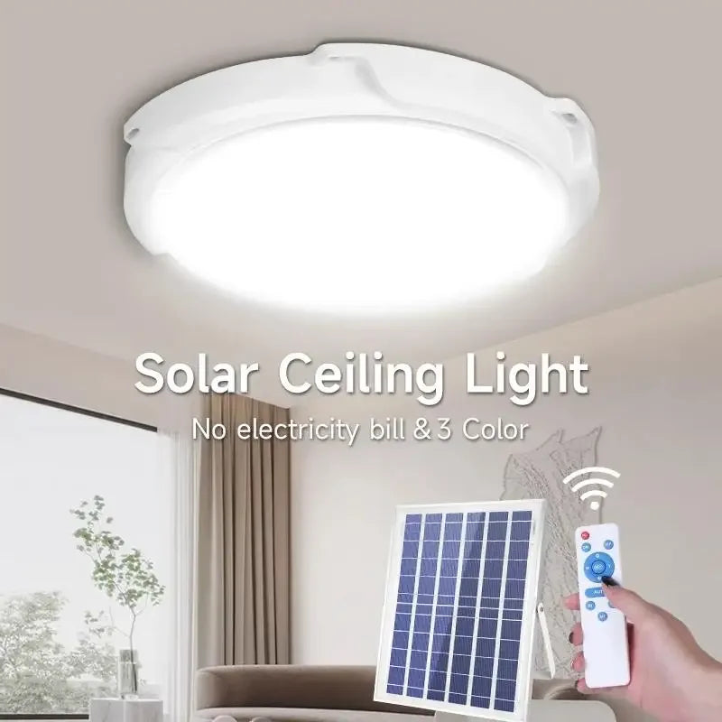 300W Solar LED Ceiling Light, Indoor Balcony Garden Ceiling Light, Waterproof Outdoor Garden Decoration, Home Porch Smart Light - Jamboshop.com