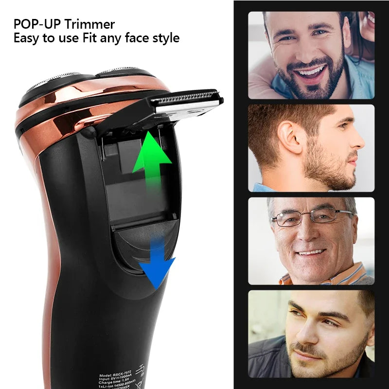 High Quality Electric Shaver Waterproof Fast Charging Men's Shaver Rechargeable Electric Razor Beard Trimmer Shaving Machine