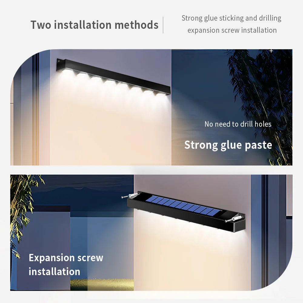 Solar Wall Light Outdoor Waterproof Wall Lamp Track Lighting For Home Garden Patio Villa Outdoor Decoration Outside Sunlights - Jamboshop.com