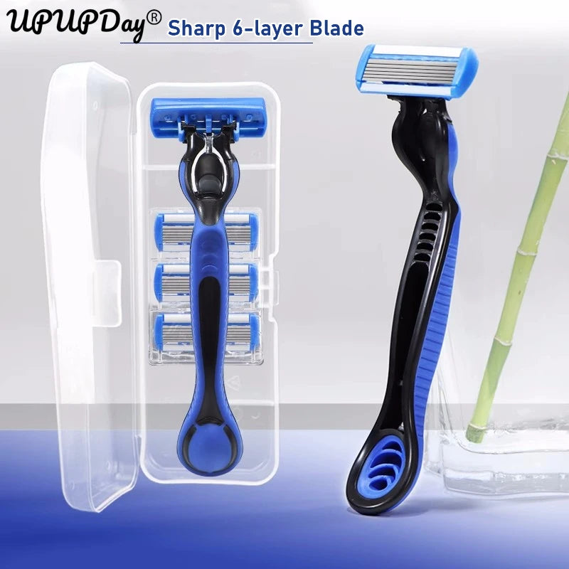 6-Layer Blades Safety Razor Fusion 6 Proglide Straight Shaver For Men Shaving Manual Machine With Blades Shave Beard Shavette