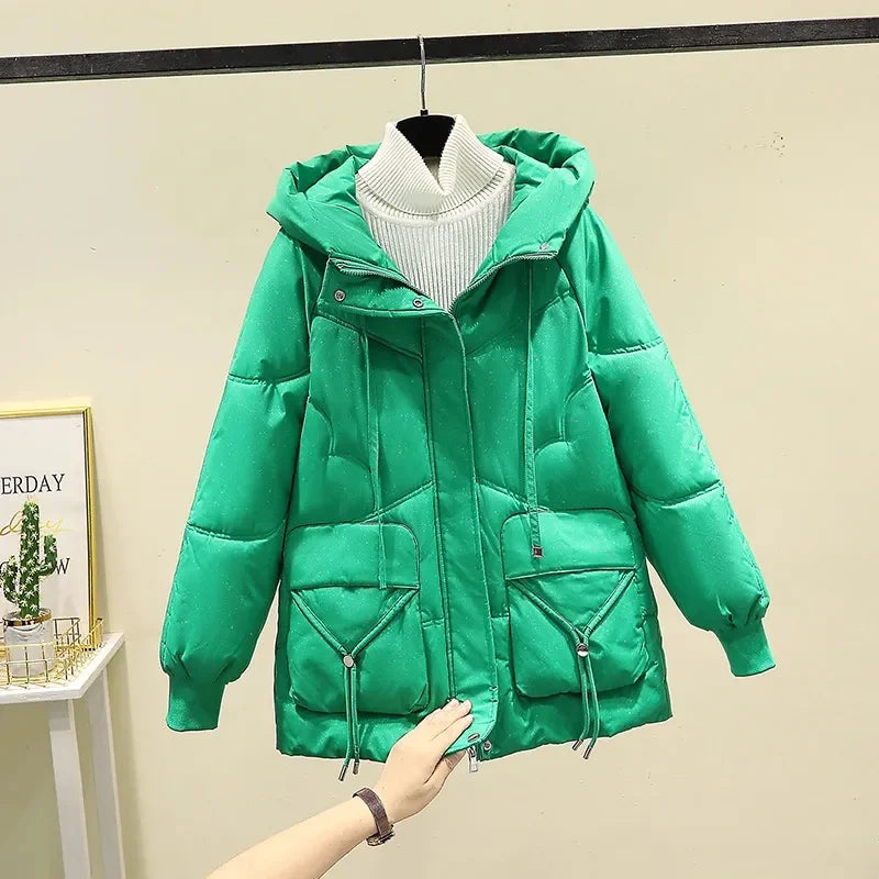 2023 New Winter Jacket Women Parka Hooded Thick Warm Female Snow Wear Coat Casual Outwear Down Cotton Jacket Parkas