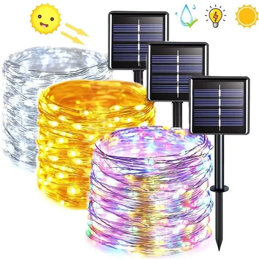 7M/12M/22M/32M LED Solar String Lights Fairy Garland Outdoor Waterproof Garden Christmas Wedding Party Home Decorative Lights - Jamboshop.com