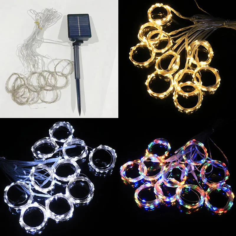 Solar Curtain String Fairy Lights Solar Powered 8 Modes for Home Garden Patio Porch Backyard Wedding Party Christmas Decoration - Jamboshop.com