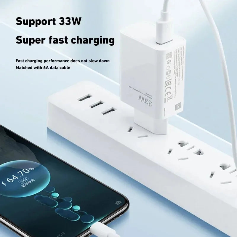 Xiaomi 67W Charger Original Fast Charging Cargador USB Cable EU/US Wall Adapter Mi 14 13 12 Redmi Note 13 12 Pro Turbo Poco F5