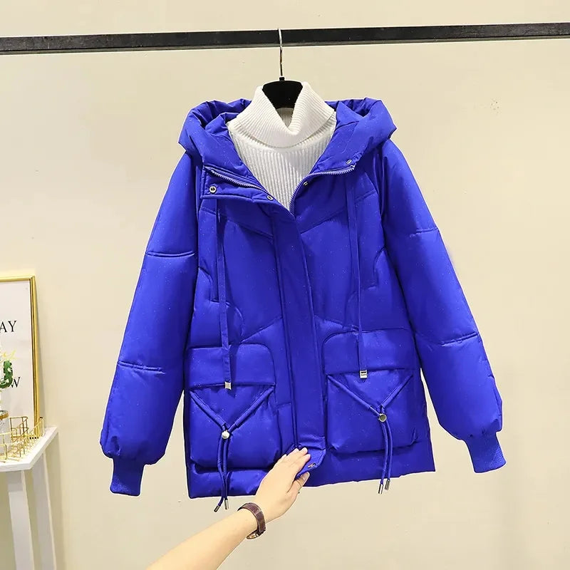 2023 New Winter Jacket Women Parka Hooded Thick Warm Female Snow Wear Coat Casual Outwear Down Cotton Jacket Parkas