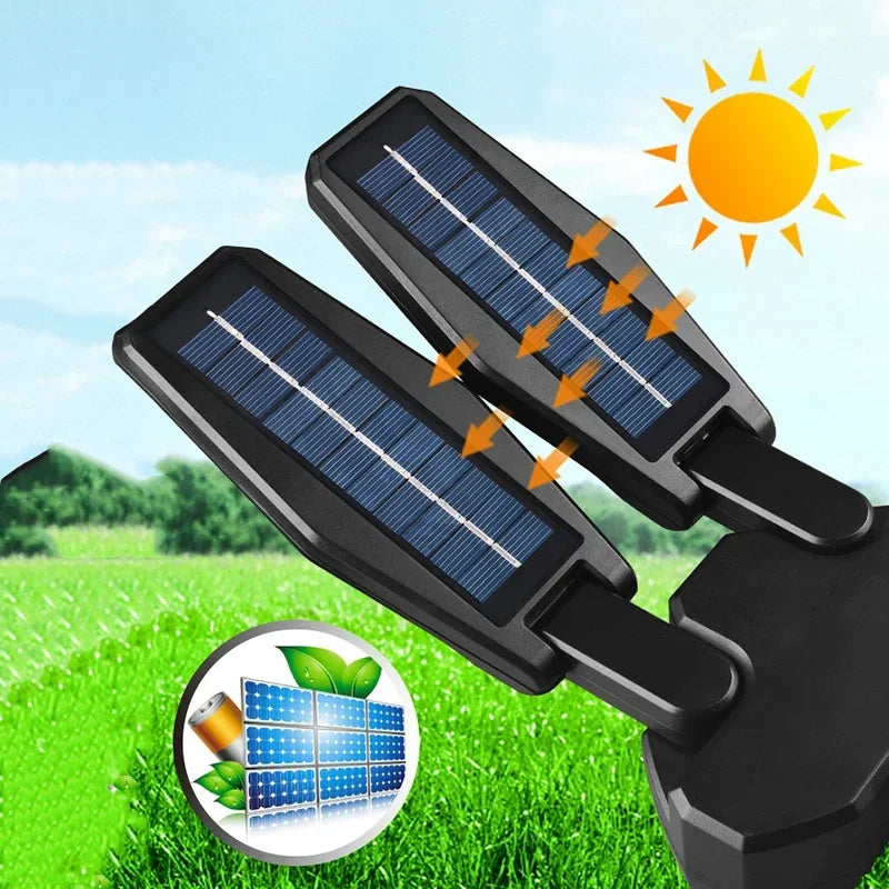 Solar Outdoor Induction LED Double-headed Street Lamp Home Waterproof Lighting Wall Lamp Outdoor Garden Lamp with Remote Control - Jamboshop.com