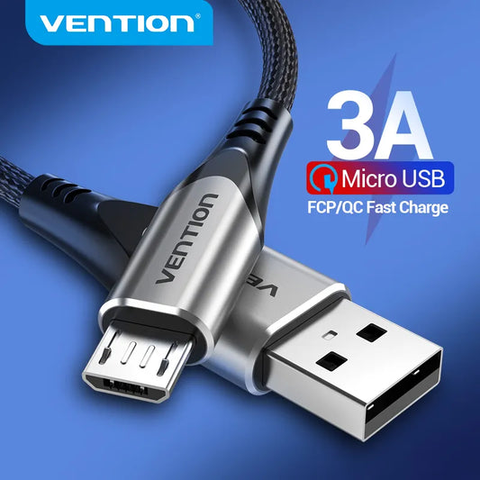 Vention Micro USB Cable 3A Nylon Fast Charger USB Type C Data Cable for Samsung Xiaomi LG Android Micro USB Mobile Phone Cables - Jamboshop.com