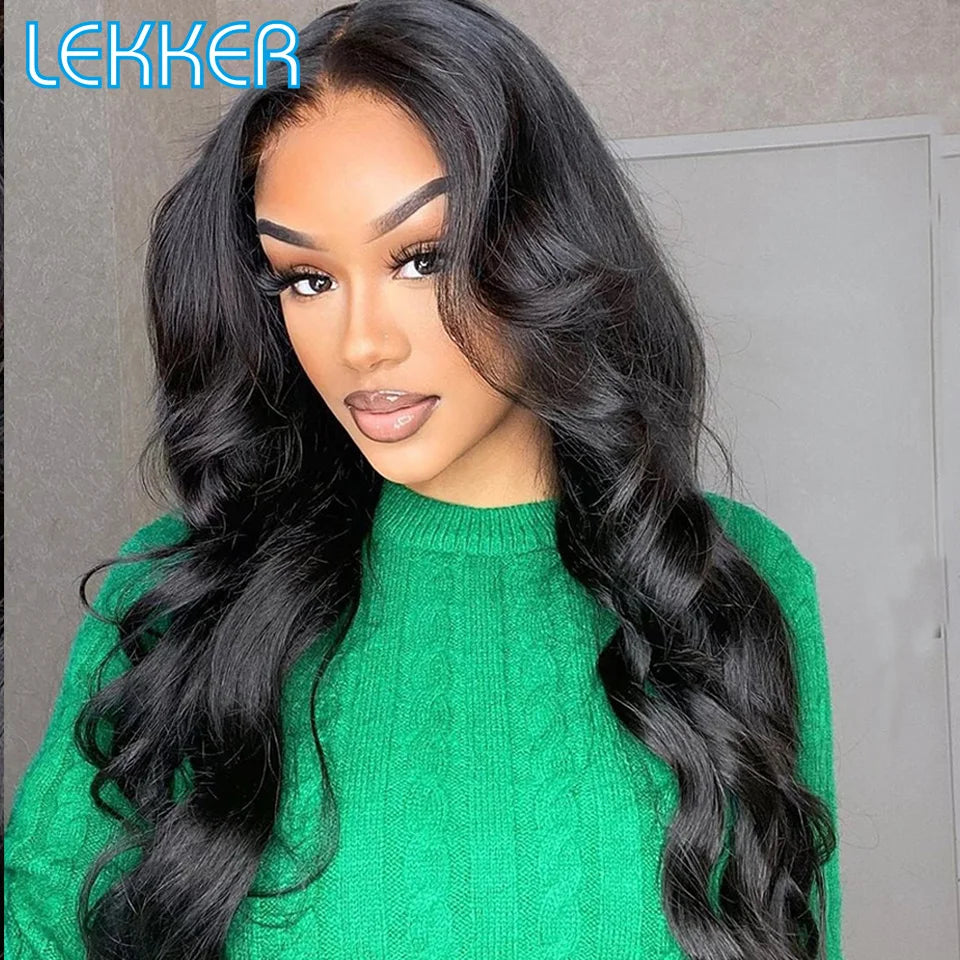 Lekker Wavy 13x6x1 T Part Lace Front Human Hair Wig For Women Glueless Brazilian Remy Hair Body Wave Middle Part Wear go Bob Wig - Jamboshop.com