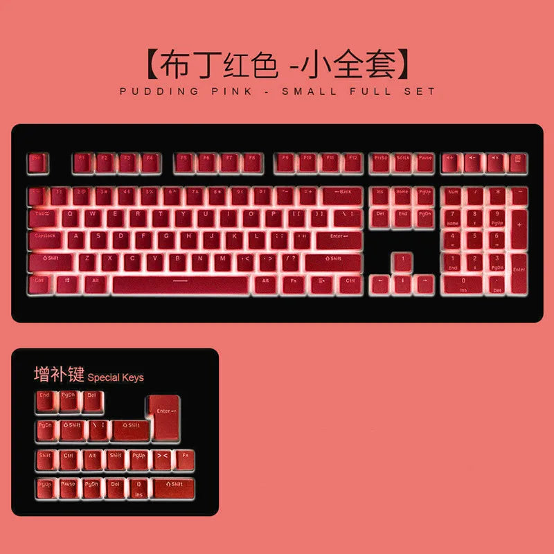 129 Keys Pudding Keycaps OEM Profile PBT Double Shot Keycap For Mx Switch Mechanical Keyboard ISO Layout RGB backlit Key Caps - Jamboshop.com