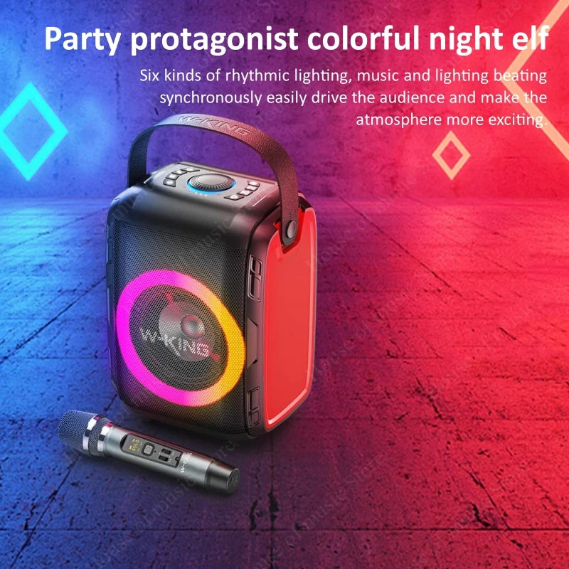 W-KING T9S Fashion Cool Portable Outdoor Music Equipment With Mic Wireless Bluetooth Speaker Party Karaoke Car Audio Sub Woofers