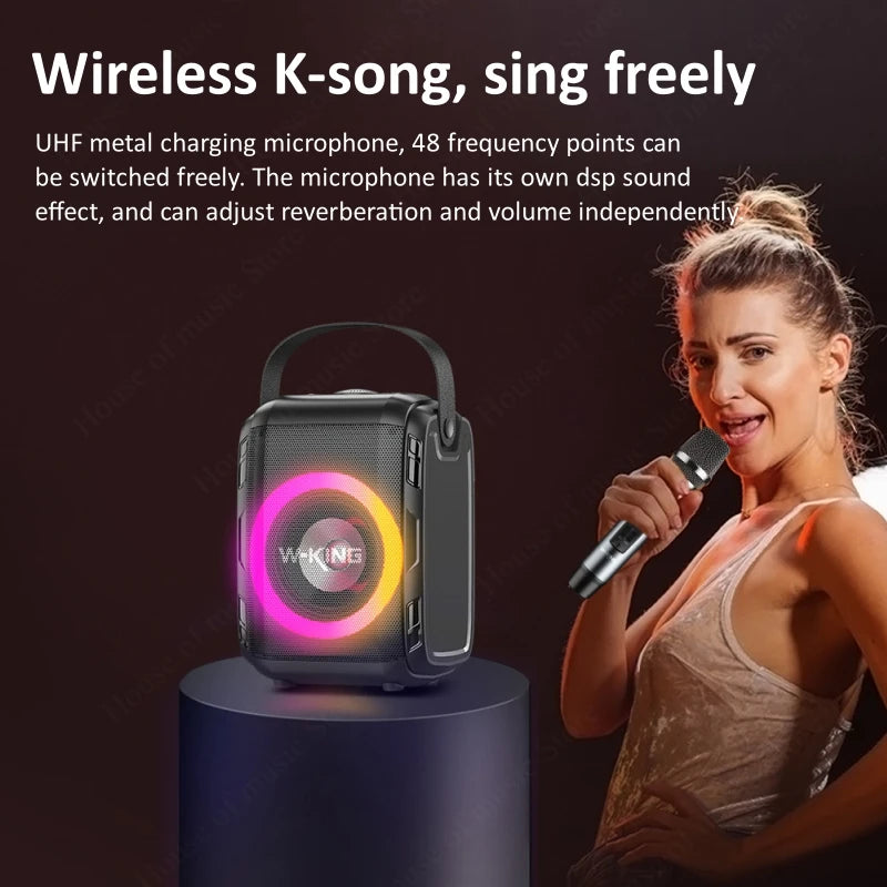 W-KING T9S Fashion Cool Portable Outdoor Music Equipment With Mic Wireless Bluetooth Speaker Party Karaoke Car Audio Sub Woofers