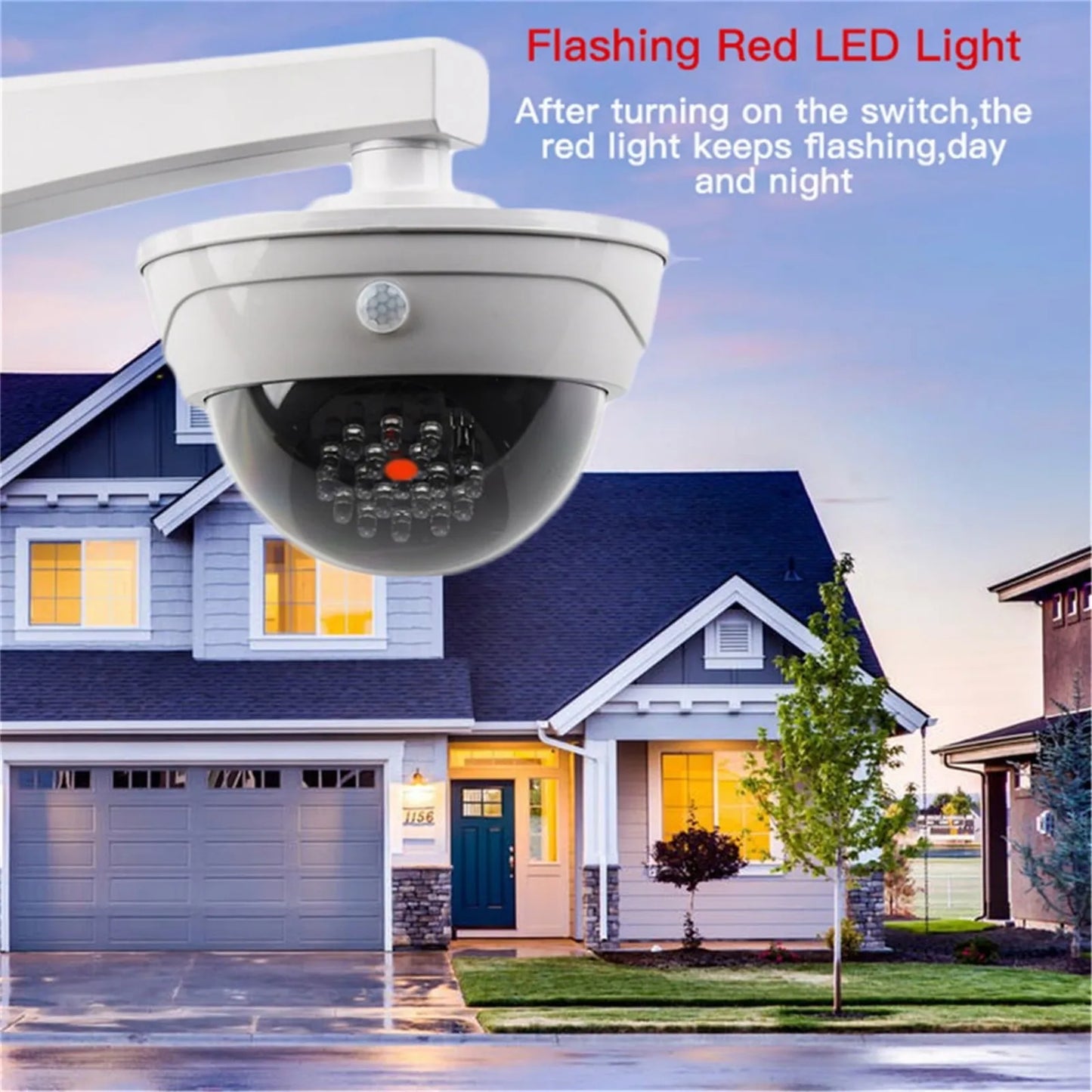 Solar Powered Security Camera Light Flashing With Led Motion Sensor Detection Light For Indoor Outdoor Home Office Garage - Jamboshop.com