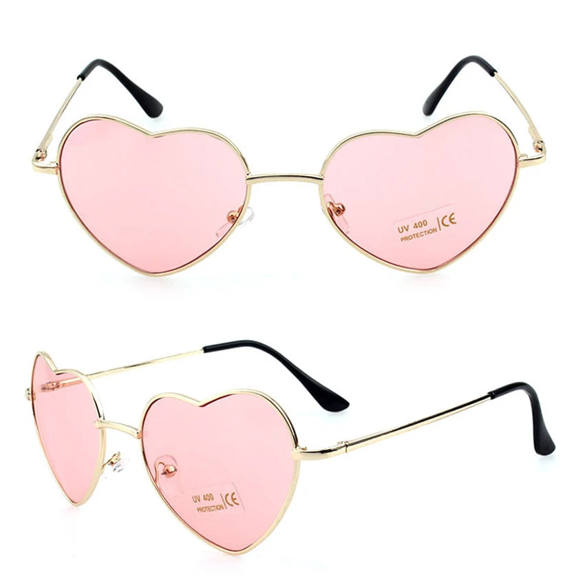 FOENIXSONG Women's Sunglasses Cute Heart Frame UV400 Vintage Mirror Glasses for Women Gafas очки Oculos Lentes - Jamboshop.com