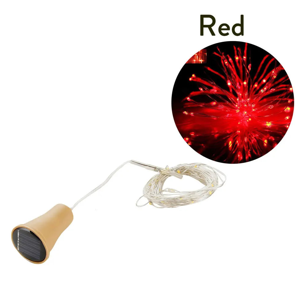 Solar Powered 10LED 20LED Wine Bottle Lights Cork Shape Fairy Lights Garland Christmas Light Copper Wire Home Room Decor Lamp - Jamboshop.com