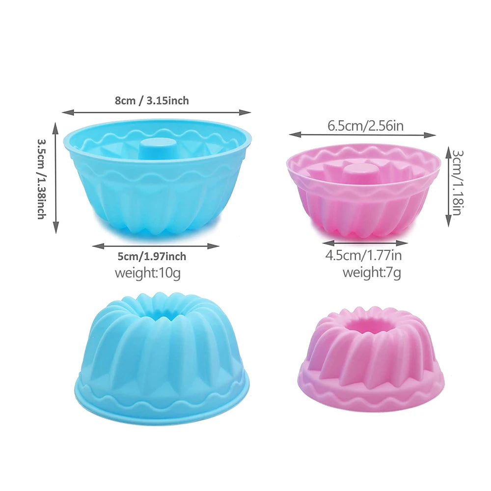 12 Pieces/Set Of Silicone Cake Mold Round Muffin Cup Cake Baking Mold Kitchen Cooking Bakeware Making Diy Cake Decoration Tool