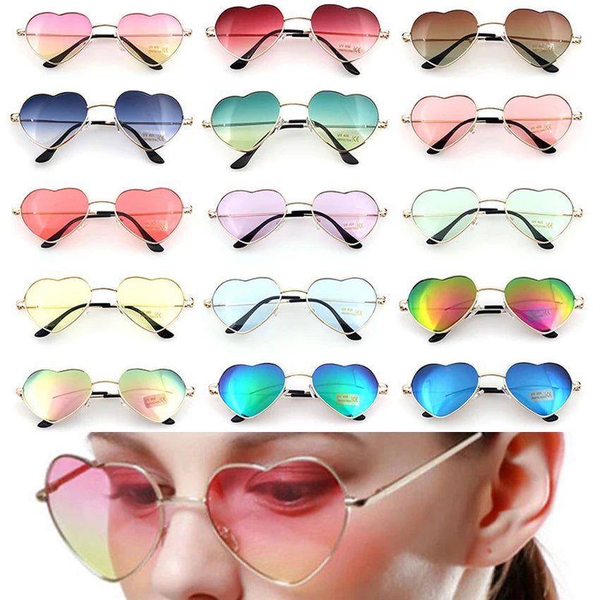 FOENIXSONG Women's Sunglasses Cute Heart Frame UV400 Vintage Mirror Glasses for Women Gafas очки Oculos Lentes - Jamboshop.com